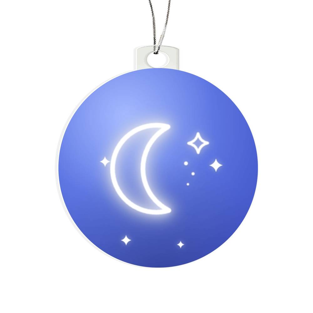 Moon and Star Bulb Ornament