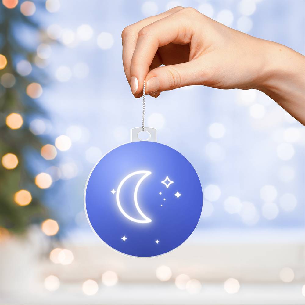 Moon and Star Bulb Ornament